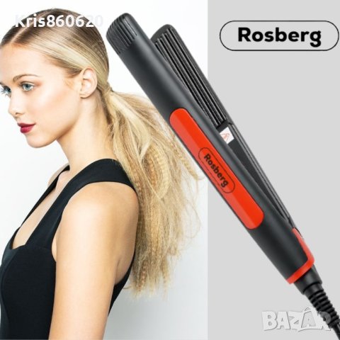 Преса за коса Rosberg R51101A, въпнообразна плоча, черно/ червено, 2 ГОДИНИ ГАРАНЦИЯ, снимка 2 - Друга електроника - 44181830