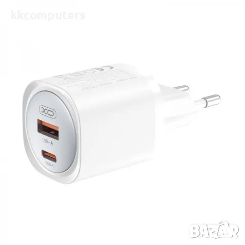Зарядно/Адаптер 220V / XO-CE21 30W GaN / PD, USB QC 3.0 / + Type-C - Type-C Кабел / Бял / Баркод : 4, снимка 2 - Оригинални зарядни - 47709361