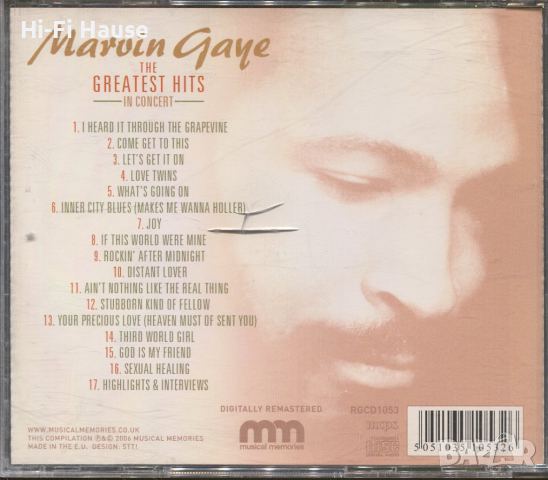 Marvin Gaye -The Greatest Hits, снимка 2 - CD дискове - 36313170