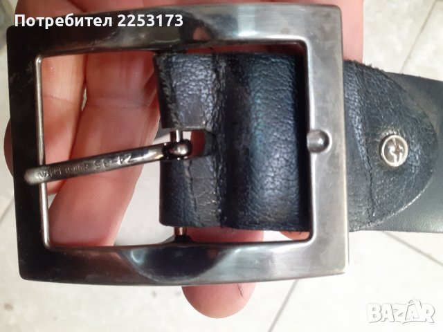 Марков кожен колан с бронзова тока, снимка 4 - Колани - 42637652