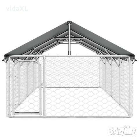 vidaXL Дворна клетка за кучета с покрив, 400x200x150 см, снимка 6 - За кучета - 56146198