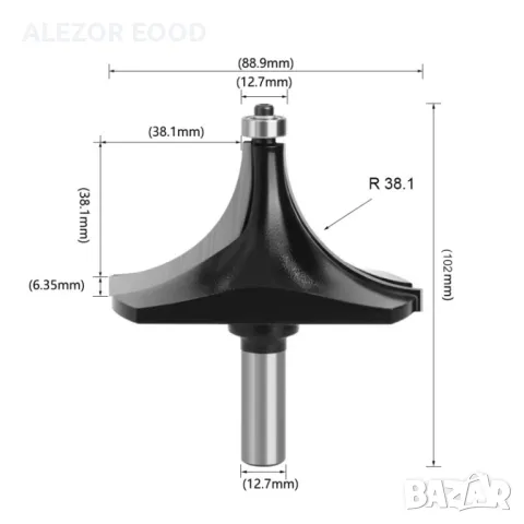 Фрезер за заобляне /фаска, Захват 12.7 mm (1/2"), ф 88.9,20214302, снимка 5 - Друго търговско оборудване - 45778578