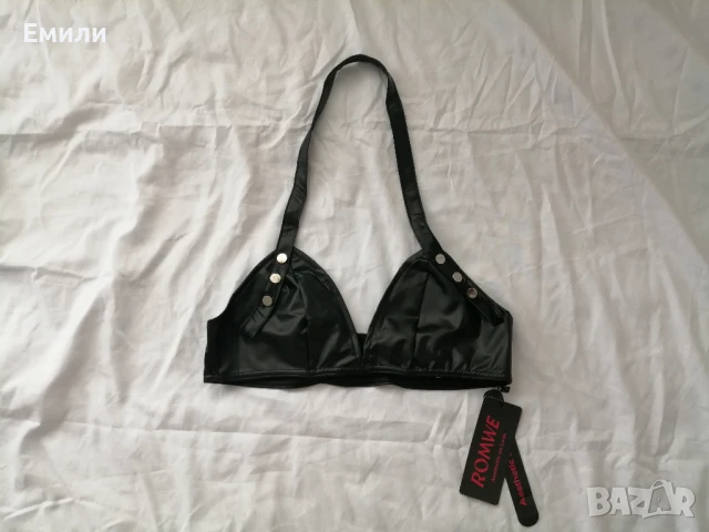 Ново дамско секси гръндж кожено бюстие с кръстосани презрамки р-р M, L, снимка 6 - Корсети, бюстиета, топове - 51172500