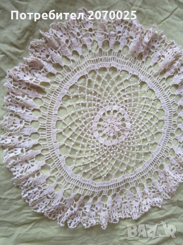 Нова ръчно плетена покривка ф.100 см, снимка 3 - Декорация за дома - 35277839