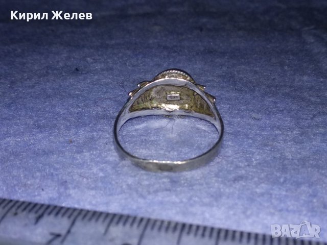 СКЪПОЦЕНЕН АНГЛИЙСКИ РЕТРО АР НУВО СРЕБЪРЕН ПРЪСТЕН СРЕБРО 925 с ЮВЕЛИРНО ШЛИФОВАН ЧЕРЕН ОНИКС 29068, снимка 13 - Пръстени - 40762761