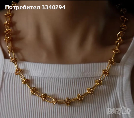 Дамски комплект ланец и гривна от неръждаема стомана, снимка 2 - Бижутерийни комплекти - 53698613