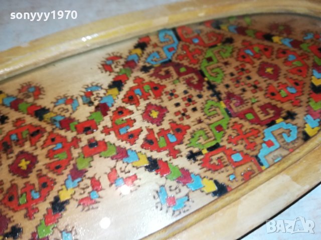 РЕТРО ПОДНОС ДЪРВО И СТЪКЛО 44Х15СМ 2806231700, снимка 10 - Антикварни и старинни предмети - 41385092