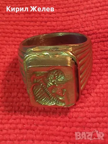 ПОЗЛАТЕН БРОНЗОВ ПРЪСТЕН РЕПЛИКА КОПИЕна АНТИЧЕН с РЕЛЕФНО ИЗОБРАЖЕНИЕ Тип ГЕМА на РИМСКИ ВОИН 44127, снимка 15 - Антикварни и старинни предмети - 47282551