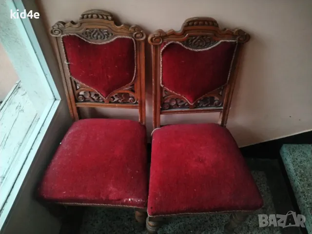 Старинен античен дървен стол дърворезба масив ретро комплект 4-5 броя, Пловдив, снимка 4 - Антикварни и старинни предмети - 49153637
