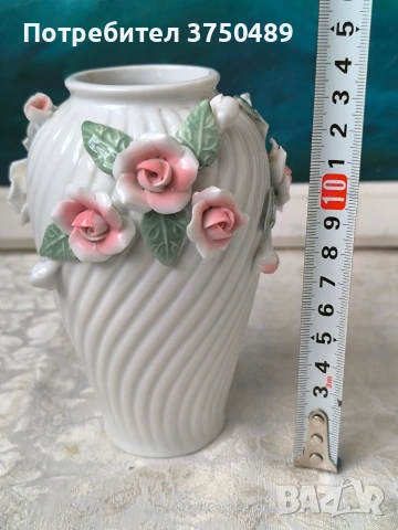 Ваза с декорация рози, снимка 3 - Вази - 53669299