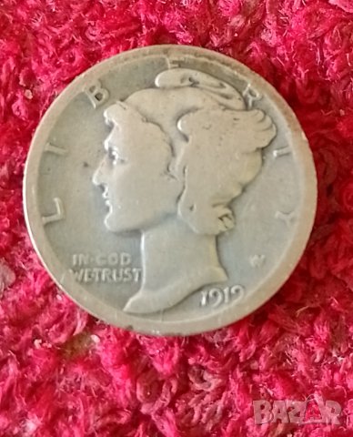 САЩ 1 дайм 1919 сребро, снимка 2 - Нумизматика и бонистика - 41263133