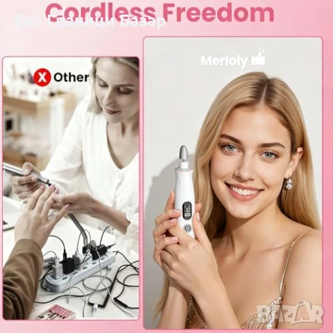 Нова Безжична електрическа пила за нокти 10 скорости LED 10 накрайника, снимка 5 - Други - 53745859