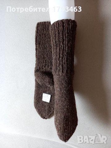 Ръчно плетени мъжки чорапи от вълна, размер 38, снимка 1 - Мъжки чорапи - 41932917