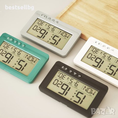 Електронен светещ часовник с термометър будилник аларма с осветление, снимка 8 - Други - 40998410