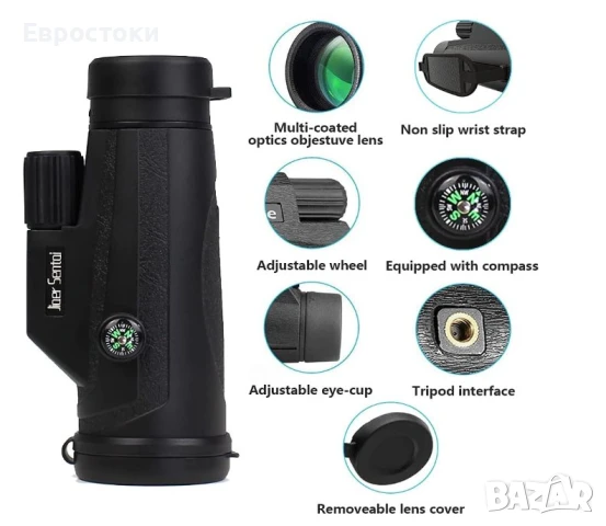  Водоустойчив монокулярен телескоп Jiaer Sentai, 12 х 42, снимка 5 - Чанти, стативи, аксесоари - 50793542