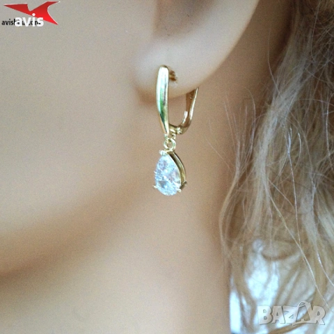 Обеци с 14К златно покритие 2141874, снимка 4 - Бижутерийни комплекти - 53654364