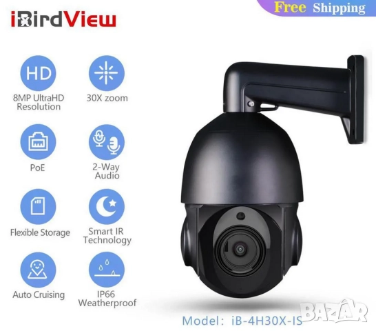 IP камера iBirdView 30X оптично 4K POE PTZ 