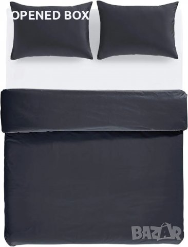 Спален комплект Amazon Basics от лек памук, 200 x 200 см / 50 x 80 см, черен, снимка 2 - Спално бельо - 39024139
