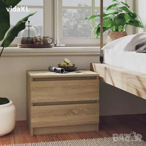 vidaXL Нощни шкафчета 2 бр дъб сонома 50x39x43,5 см инженерно дърво, снимка 2 - Шкафове - 56147825