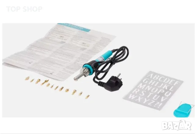 Комплект писалка пирограф за дърво с шаблони и накрайници от AVEC, снимка 4 - Гедорета - 48778281