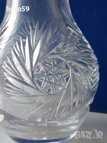 Стара кристална ваза със сребърна гривна., снимка 3 - Вази - 40838209