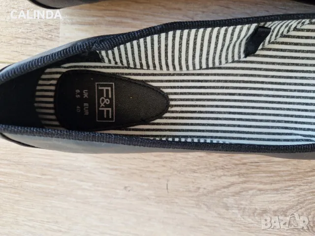 Нови черни балеринки/пантофки/размер 39.5, снимка 3 - Дамски ежедневни обувки - 47960737