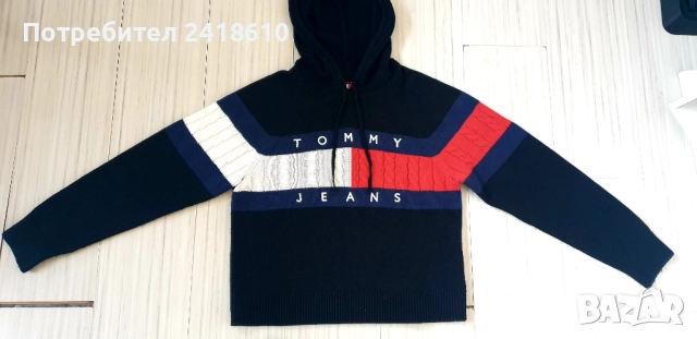 Tommy Hilfiger Knit Hoodie Womens  Size M ОРИГИНАЛ! Дамски Пуловер!, снимка 2 - Блузи с дълъг ръкав и пуловери - 52860519
