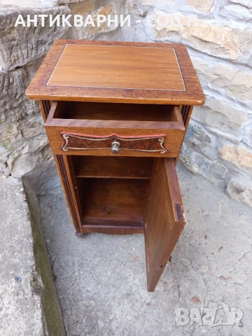 Стар Антикварен Ръчно Рисуван Дървен Шкаф Шкавче., снимка 4 - Антикварни и старинни предмети - 51326489