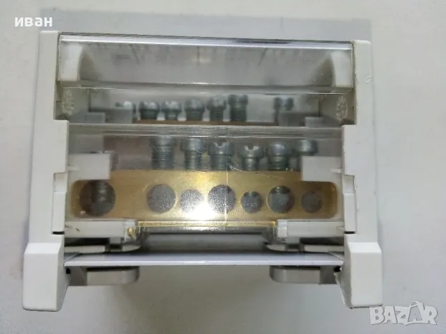 Двуполюсен клеморед за DIN шина 100А,500V. Наличен 1бр., снимка 2 - Други машини и части - 49334052