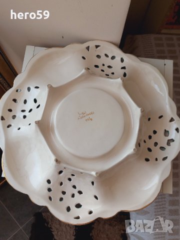 Порцеланова фруктиера ''Каподимонте''Capodimonte Porcelain, снимка 6 - Антикварни и старинни предмети - 41580483