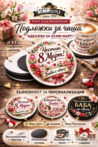 Подарък за 8 март – майка / баба | персонализирани подаръци с надпис, снимка 8 - Други - 53626061