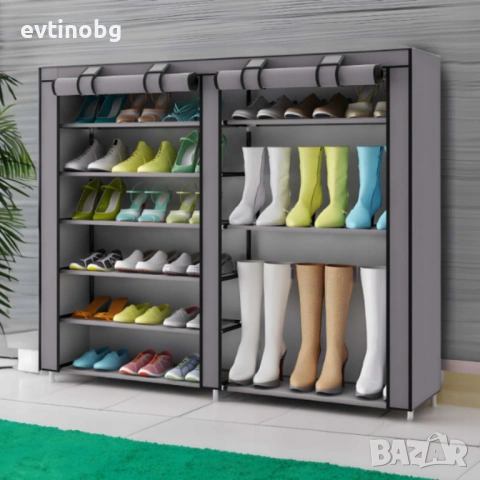 Сгъваем текстилен шкаф XXL, органайзер за дрехи, дишащ материал, снимка 3 - Гардероби - 53808838