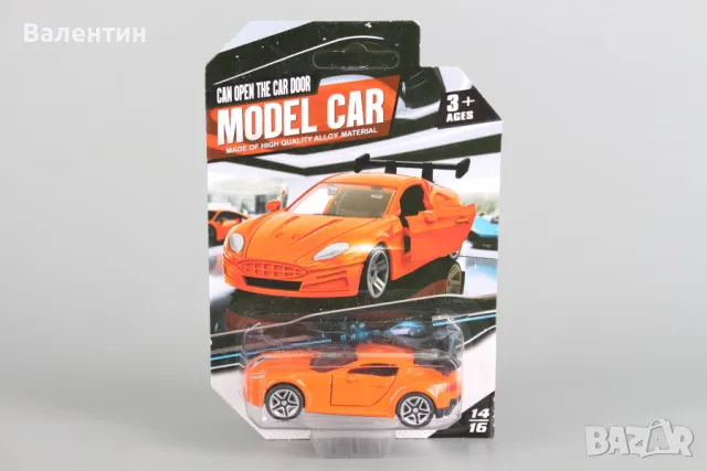 Метална кола с отварящи се врати и багажник (1:60) - PULL BACK, снимка 1