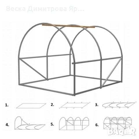 Здрава конструкция за оранжерия - поцинковани тръби и лесен монтаж, снимка 7 - Градински инструменти - 53640897