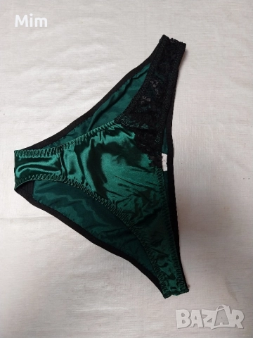  ХL Сатенена бикина в зелено и синьо, снимка 3 - Бельо - 52339055