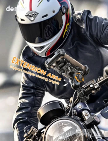 Стойка за телефон за мотоциклет/велосипед Lamicall против кражба, телефони 4.7-6.7", черна, снимка 3 - Аксесоари и консумативи - 50925749