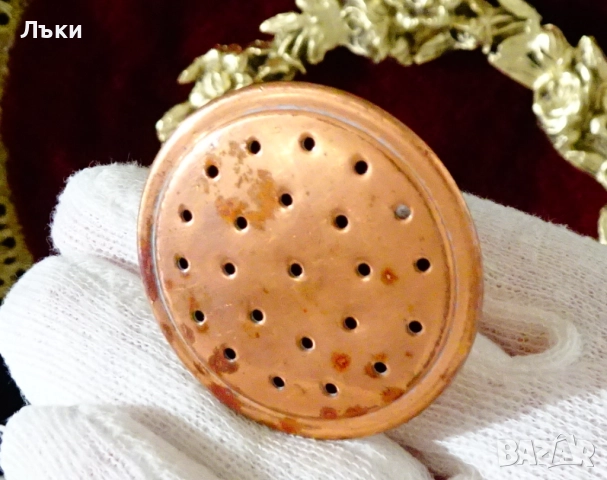 Медна лейка с душ 1 литър,перфектна. , снимка 6 - Антикварни и старинни предмети - 52381845