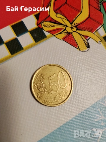 Монета 50 евроцента 1999г. испания