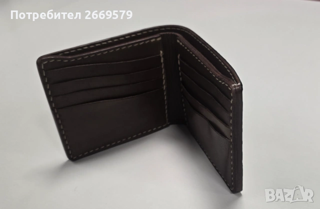 Ръчно изработен мъжки портфейл, снимка 3 - Портфейли, портмонета - 53513286