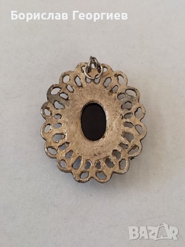Стара посребрена висулка с камея, снимка 3 - Колекции - 41411485
