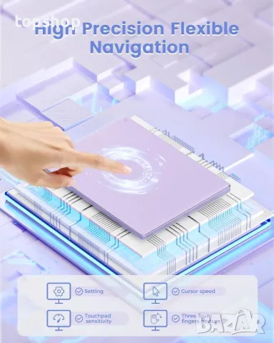 Тъчпад Seenda за Windows 10/11, външен кабелен тънък алуминиев USB тракпад 6,3 инча, стъкло Н7,лилав, снимка 7 - Друга електроника - 50302958