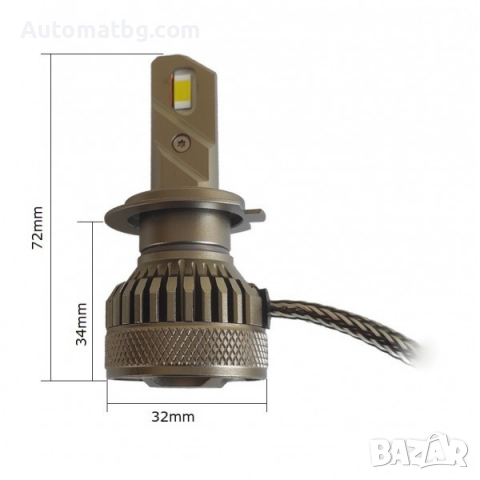 Комплект LED крушки Automat, Диодни крушки H7, 12V, 24V, 60W, 6000K, 2бр, снимка 2 - Аксесоари и консумативи - 36250106