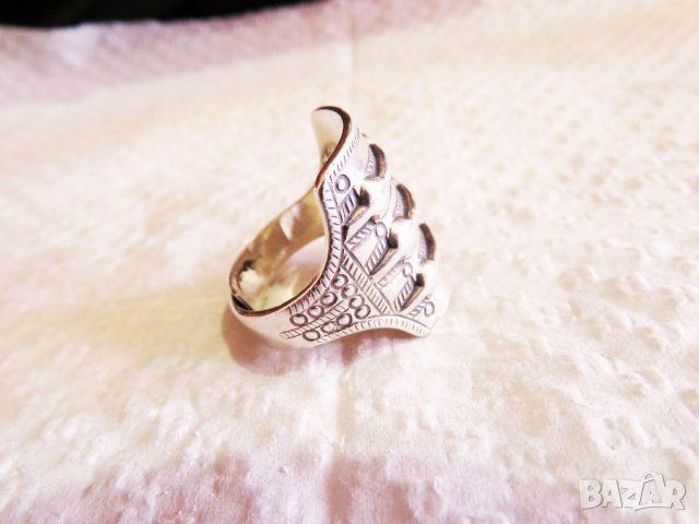 Стар масивен мъжки сребърен пръстен, викингски  сребърен пръстен сребро 925 серия Viking, снимка 2 - Пръстени - 35865870