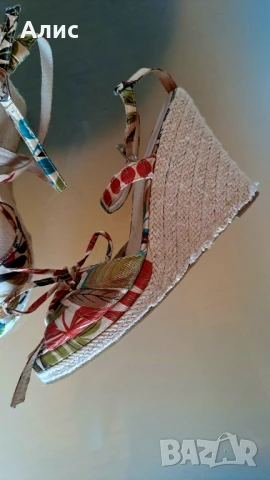 Летни обувки кожа и сатен