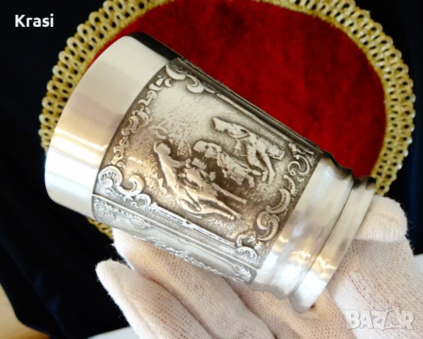 Чаша от калай за лов,грозде,ечемик и хмел, снимка 7 - Антикварни и старинни предмети - 38638653