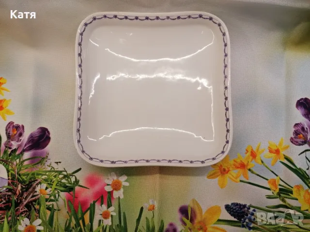  Квадратна порцеланова купа  SEMLAGGENWALD HC  1792, снимка 2 - Чинии - 50403917