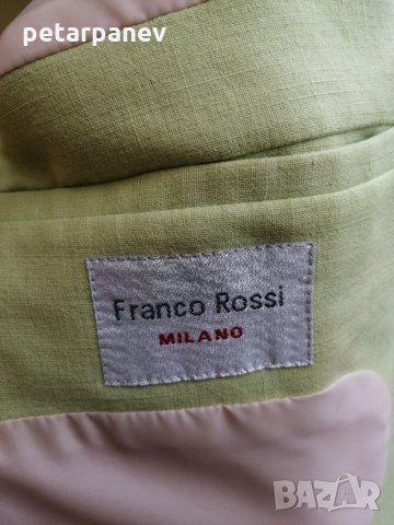 Мъжко маслено зелено ленено сако Victorio Rossi - L размер, снимка 3 - Сака - 34401600