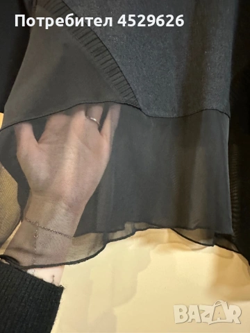 Черна туника с цвете , снимка 4 - Туники - 53234633