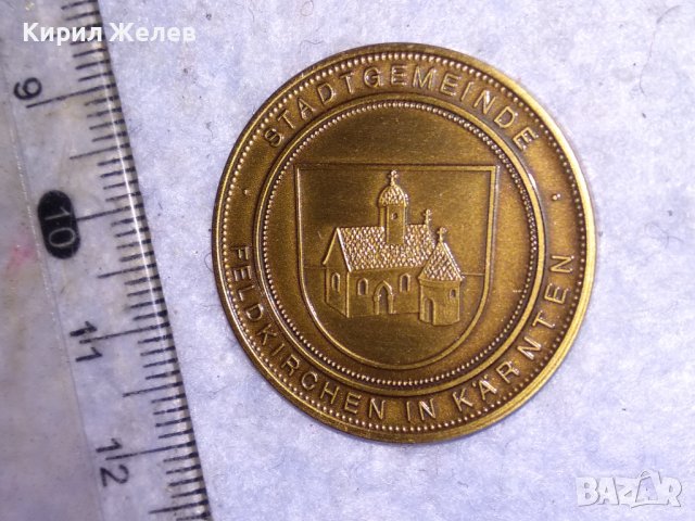 КРАСИВ ЮБИЛЕЕН КОЛЕКЦИОНЕРСКИ ПЛАКЕТ АВСТРИЯ ГРАДСКА ЦЪРКВА ДВУСТРАНЕН 38552, снимка 6 - Антикварни и старинни предмети - 41512100