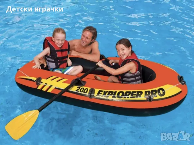 Надуваема лодка Intex Explorer PRO200,196 х 102 х 33 см, PVC, Оранжева, снимка 1